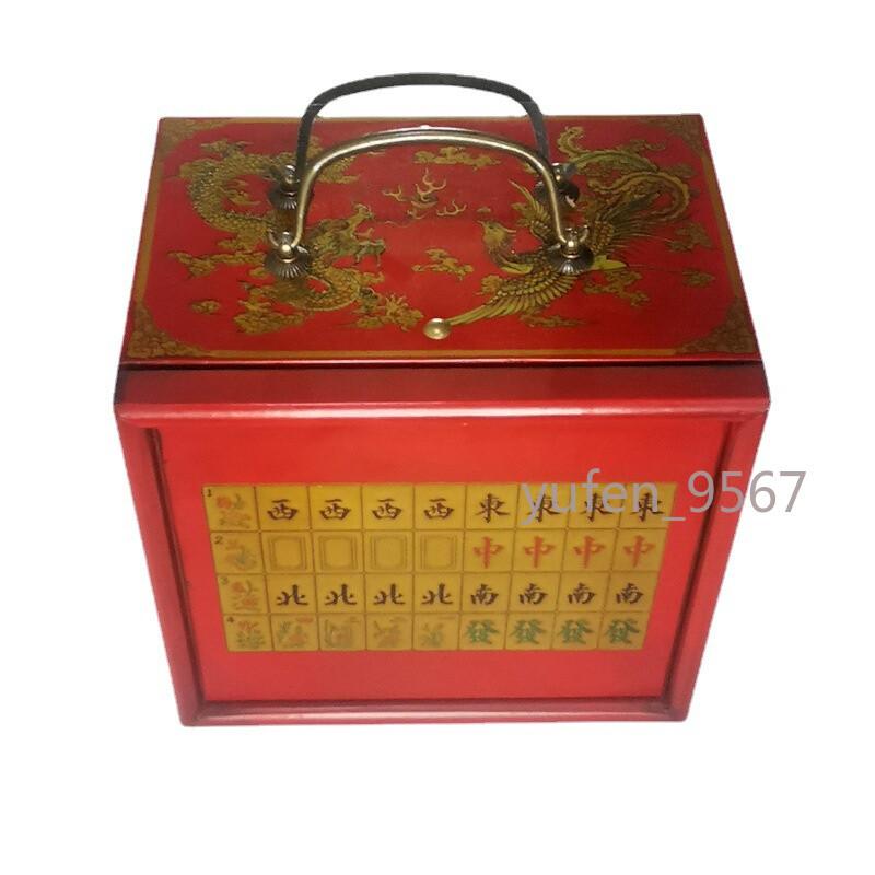 Chinese Mah-Jong 144 Tiles Game Set With Wooden Box Entertainment Prop Gift new