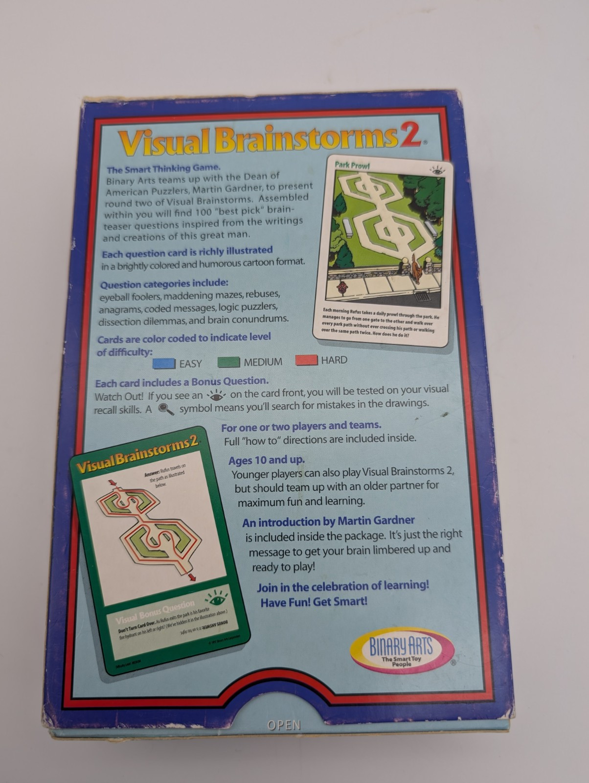 Binary Arts Visual Brainstorms 2 Smart Thinking Game 100 Question Cards 1997
