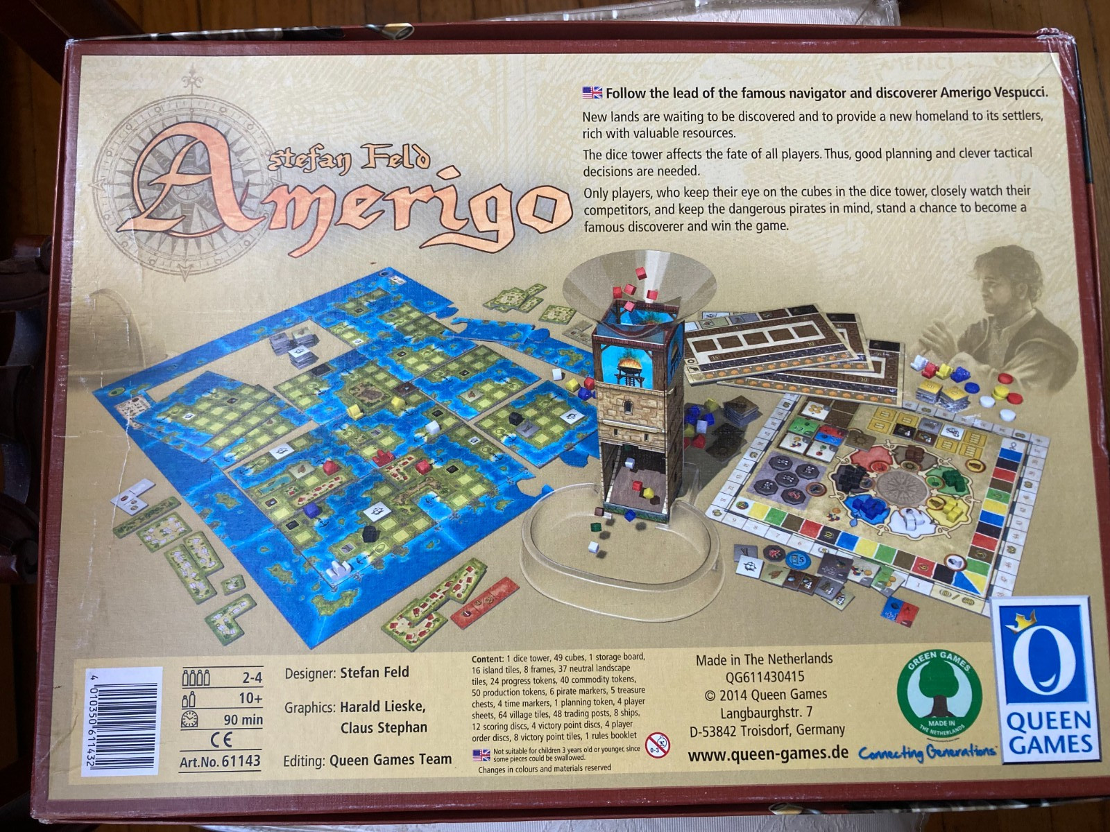 Amerigo – Stefan Feld Board Game Queen Games 2014 Netherlands
