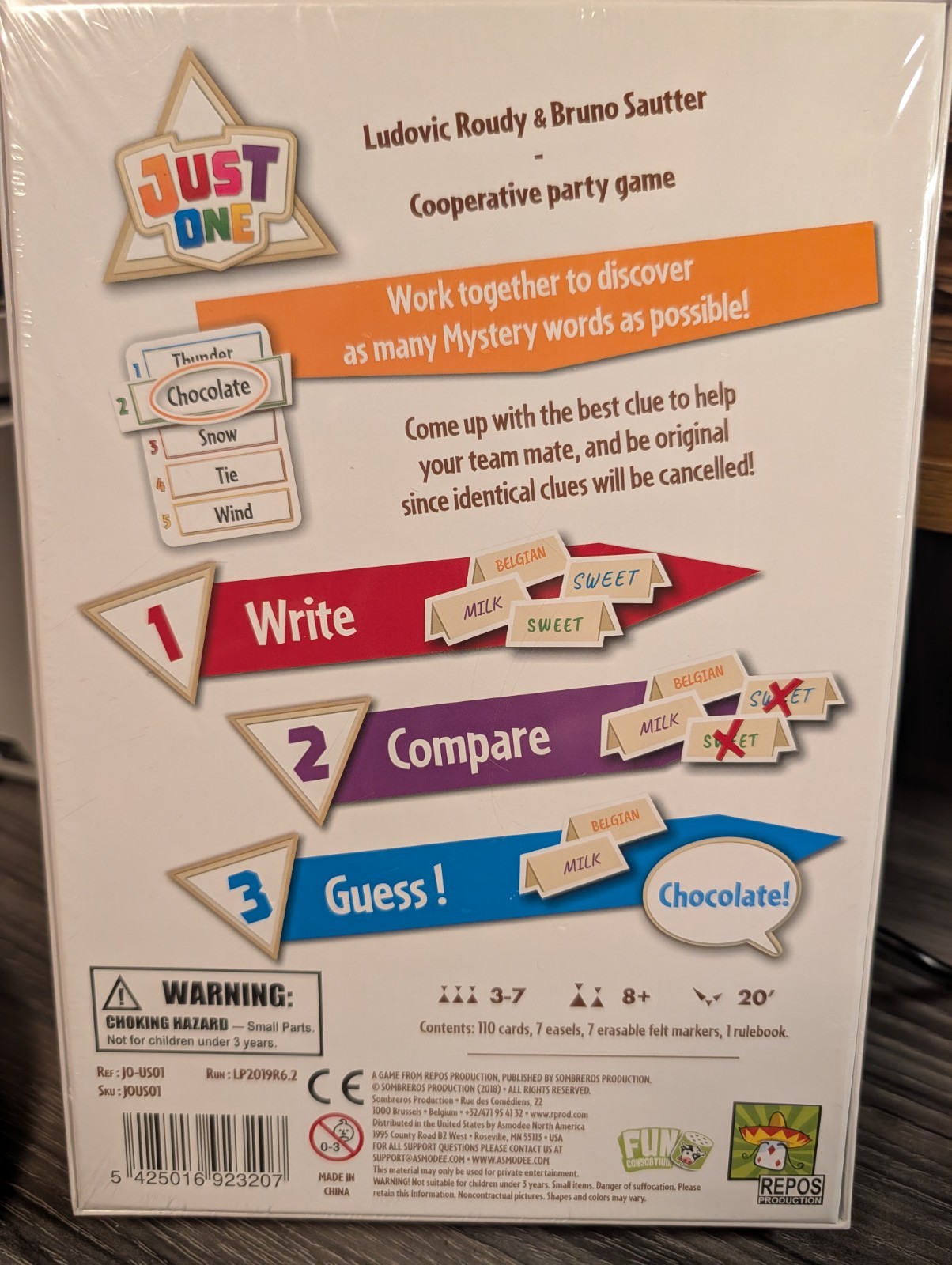 Just One Cooperative Party Board Game 2019 Repos Production NEW Sealed