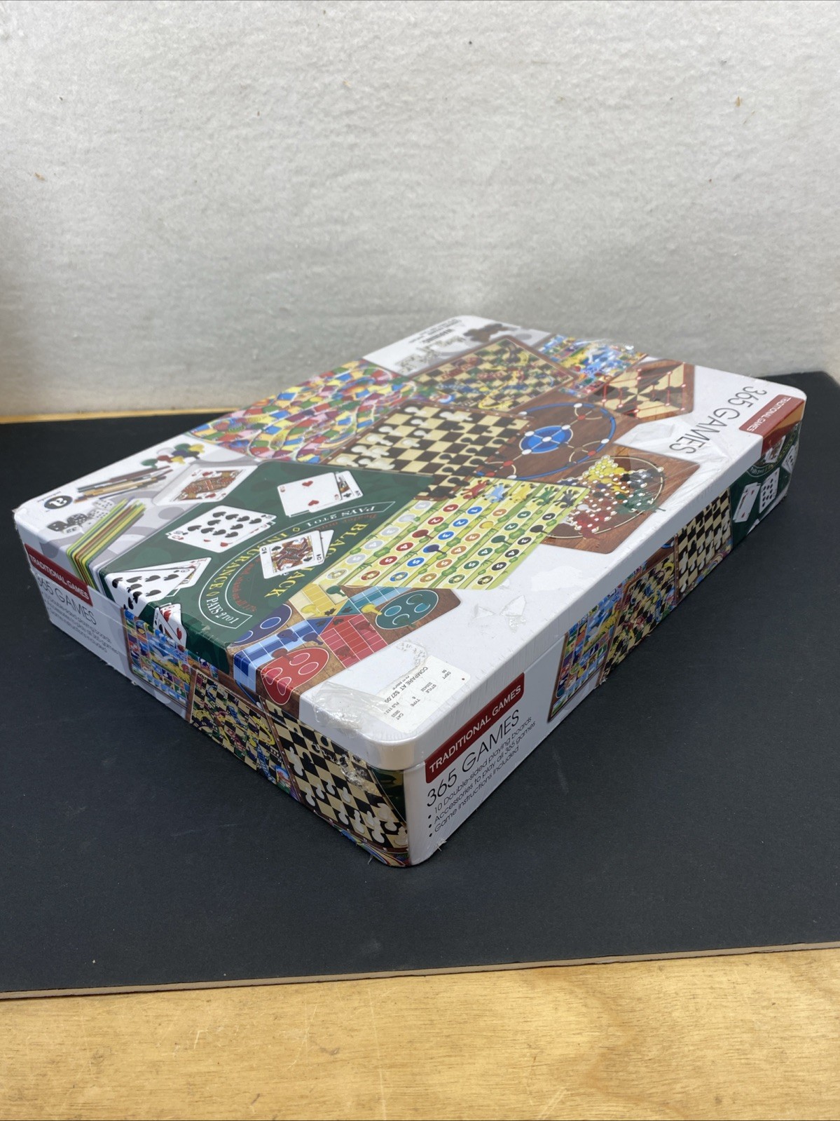 365 Games Traditional Strategy Board & Card Games, Tin Storage Container Sealed.