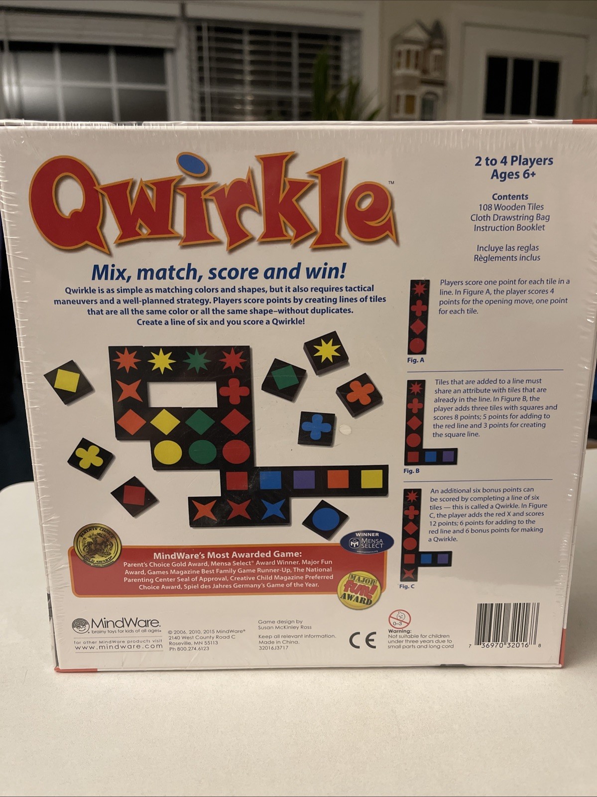 Qwirkle Strategy Wood Tile Board Game 2-4 Players Ages 6+ NEW SEALED