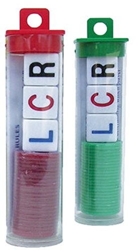 LCR – Left Center Right Dice Game – 2 Sets – (Assorted Color Chips)