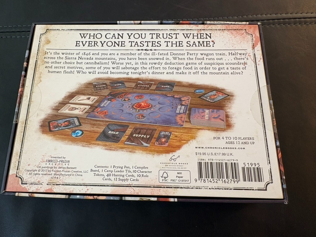 Donner Dinner Party Board Game New Unplayed Complete