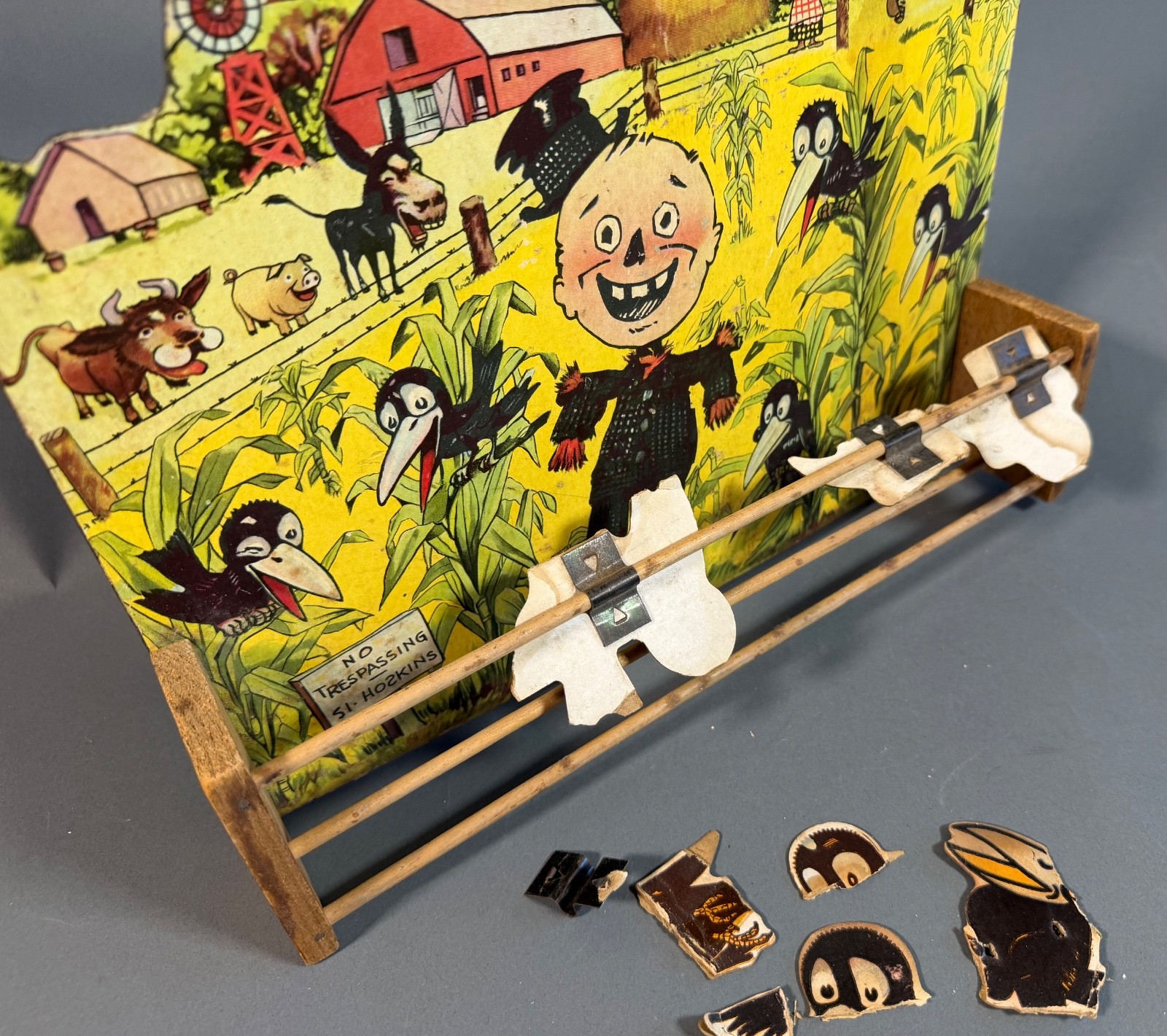 Crows in the Corn cork shooting game Parker Brothers 1930 Incomplete