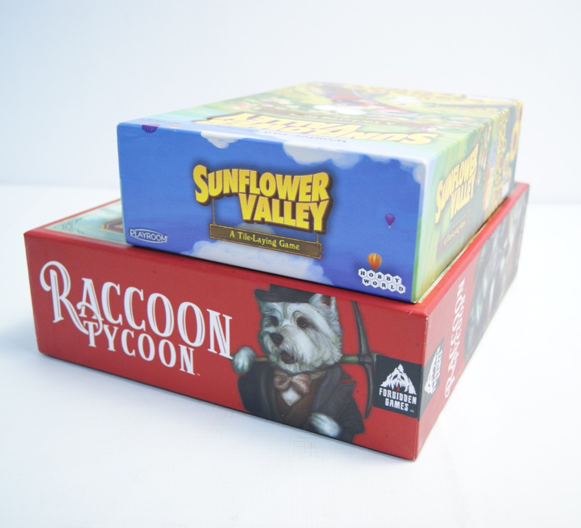 Board Card Game Lot: Raccoon Tycoon & Sunflower Valley
