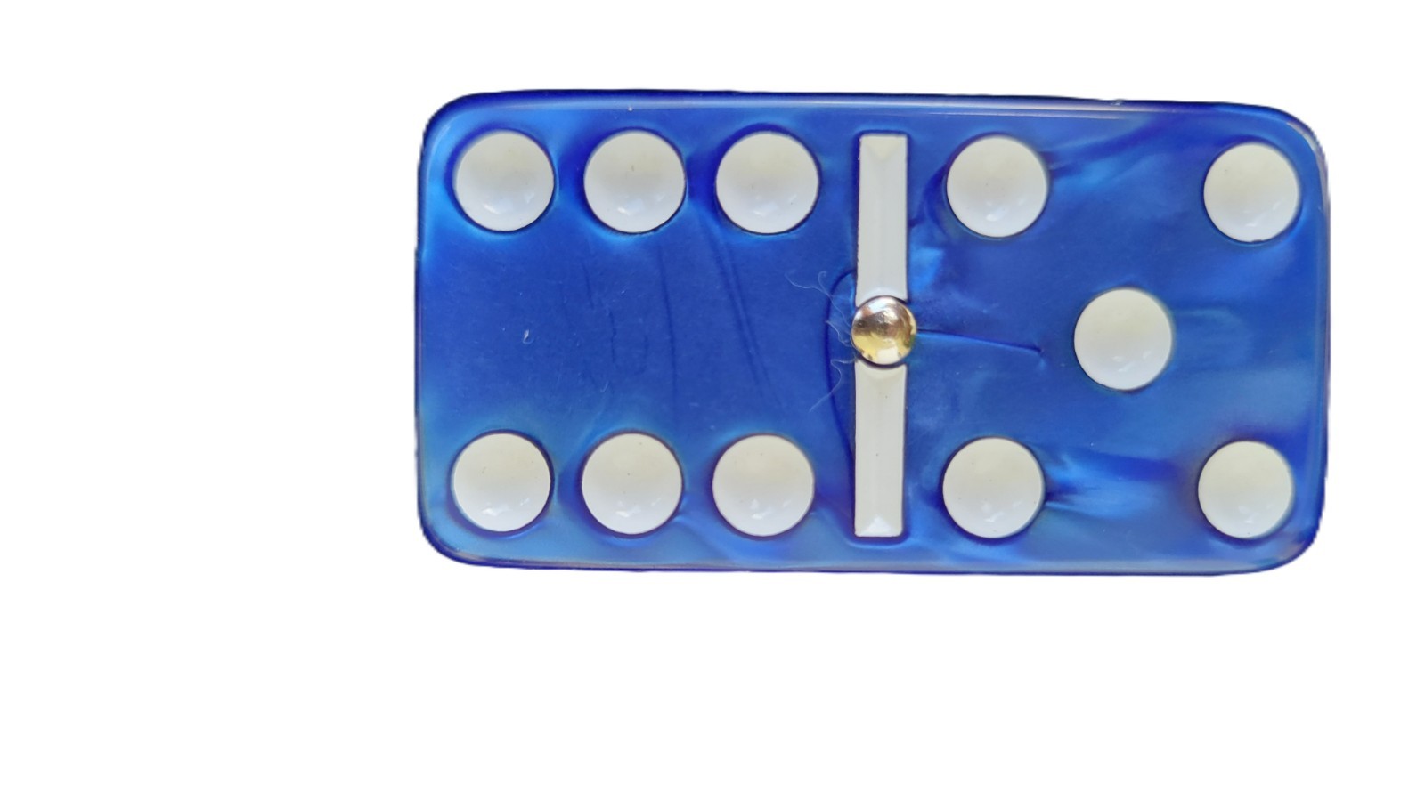 Domino Double Six 6 Blue Marbleized Pro Size Spinners Sheesham Wood Box