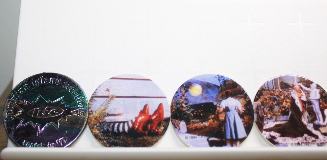 The Wizard of Oz (Lot of 2) Stack Paks, Pog Slammers, Milk Caps,Vintage, Used