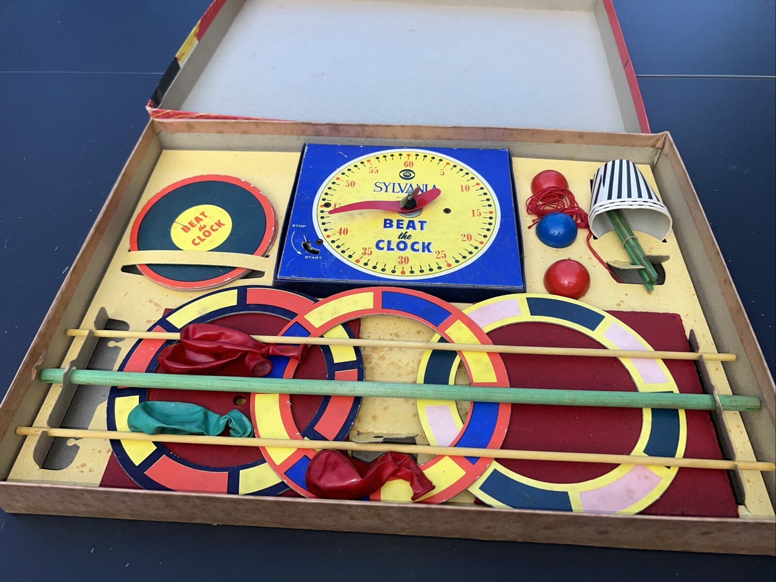 BEAT THE CLOCK, TV SHOW GAME, Vintage 1954 Game, Lowell Toy Co.