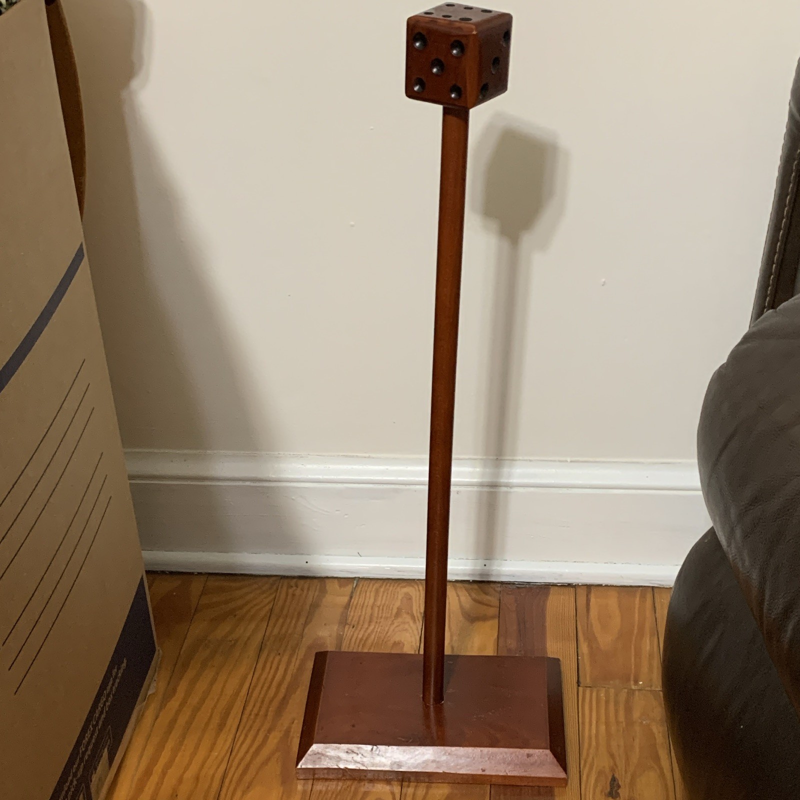 Wooden Dice Tower Stacking Dexterity Game w/ Stand, Complete Game, 2+ Players