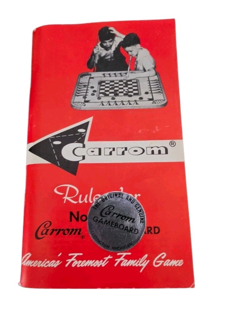 Vintage 1967 Carrom Rules For No. 50? Carrom Game Board