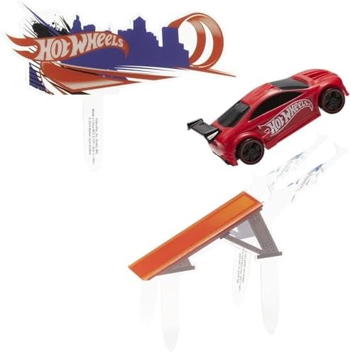 DecoSet® Hot Wheels™ Supreme Speed Cake Topper, Car Cake Decoration Set with Veh