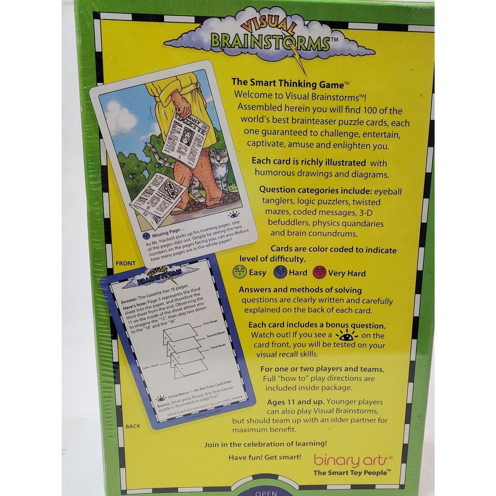 Visual Brain Storms The Smart Thinking Game Brain Teasers New Sealed