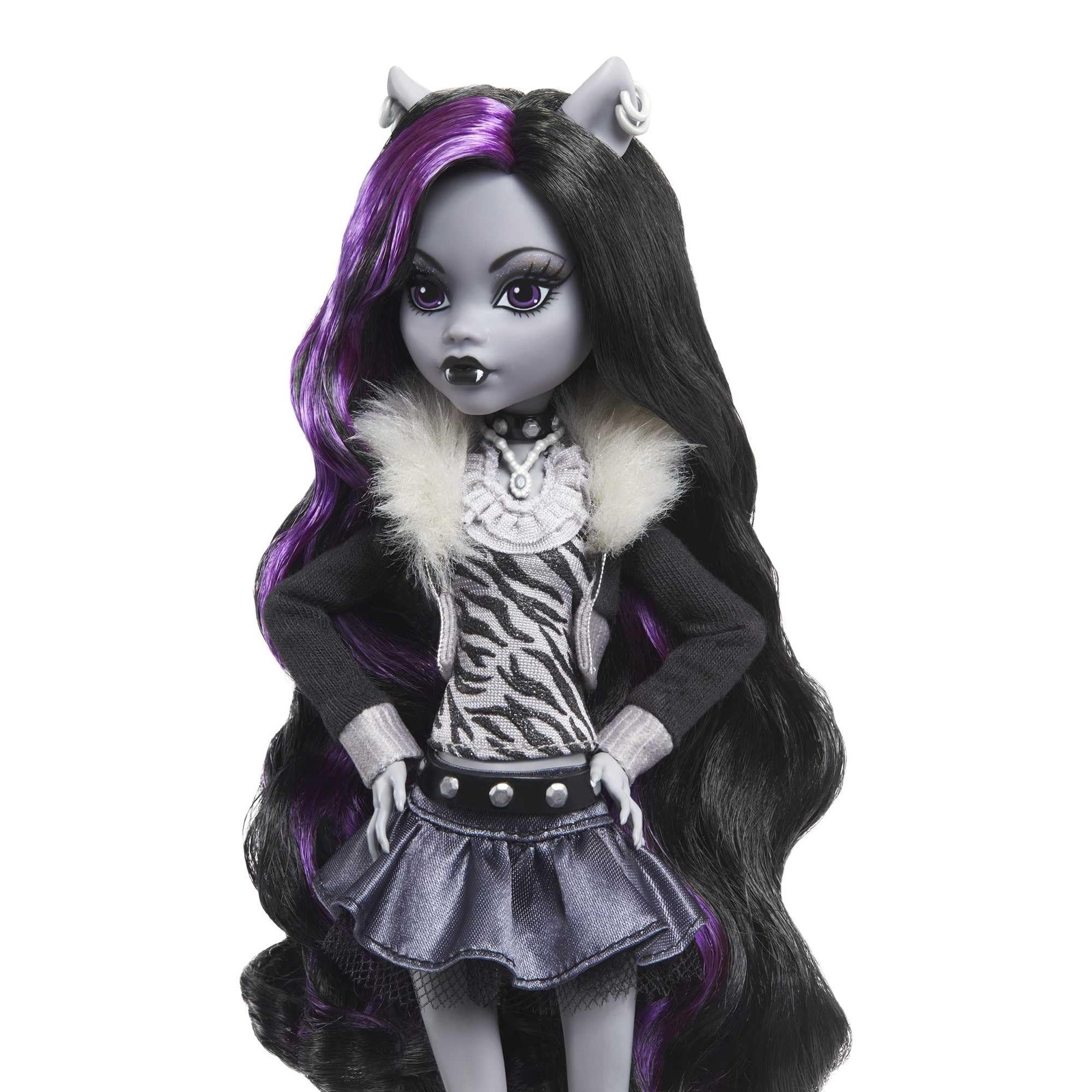 Monster High Reel Drama Clawdeen Wolf Doll Black White HKN28 Collectible Posters