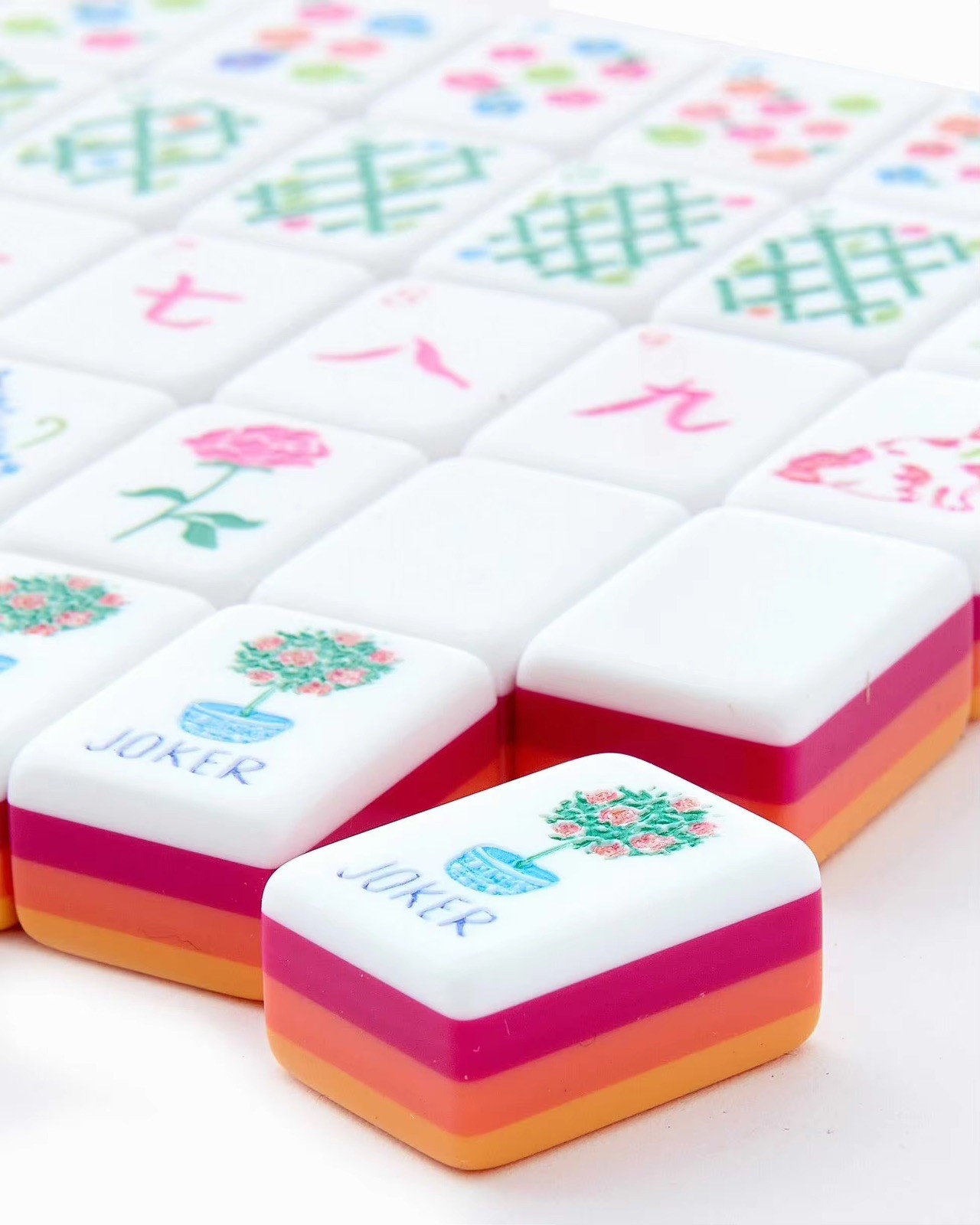 Engraved American Mahjong Tiles set , bright orange sunset themed. Fast 🛳️
