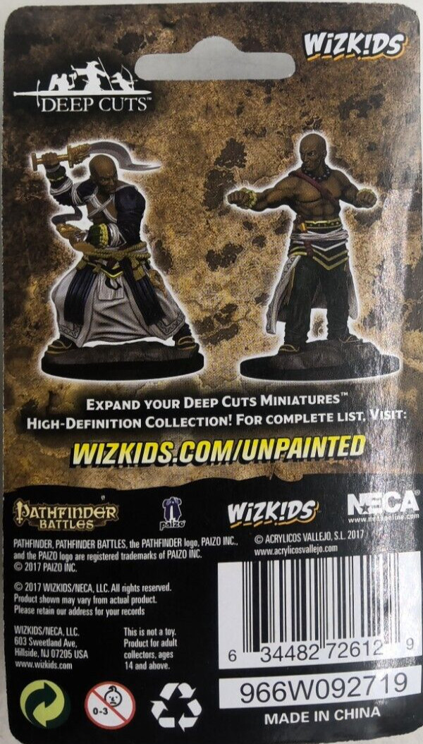 PATHFINDER BATTLES DEEP CUTS MINIATURE BRAND NEW ~ HUMAN MALE MONK HD