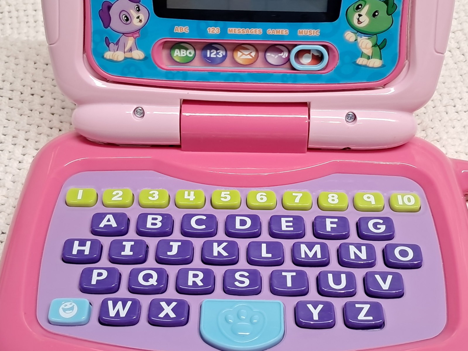 LeapFrog 2 in 1 LeapTop Touch Girls Pink Childs Learning Toy ABCs new batteries