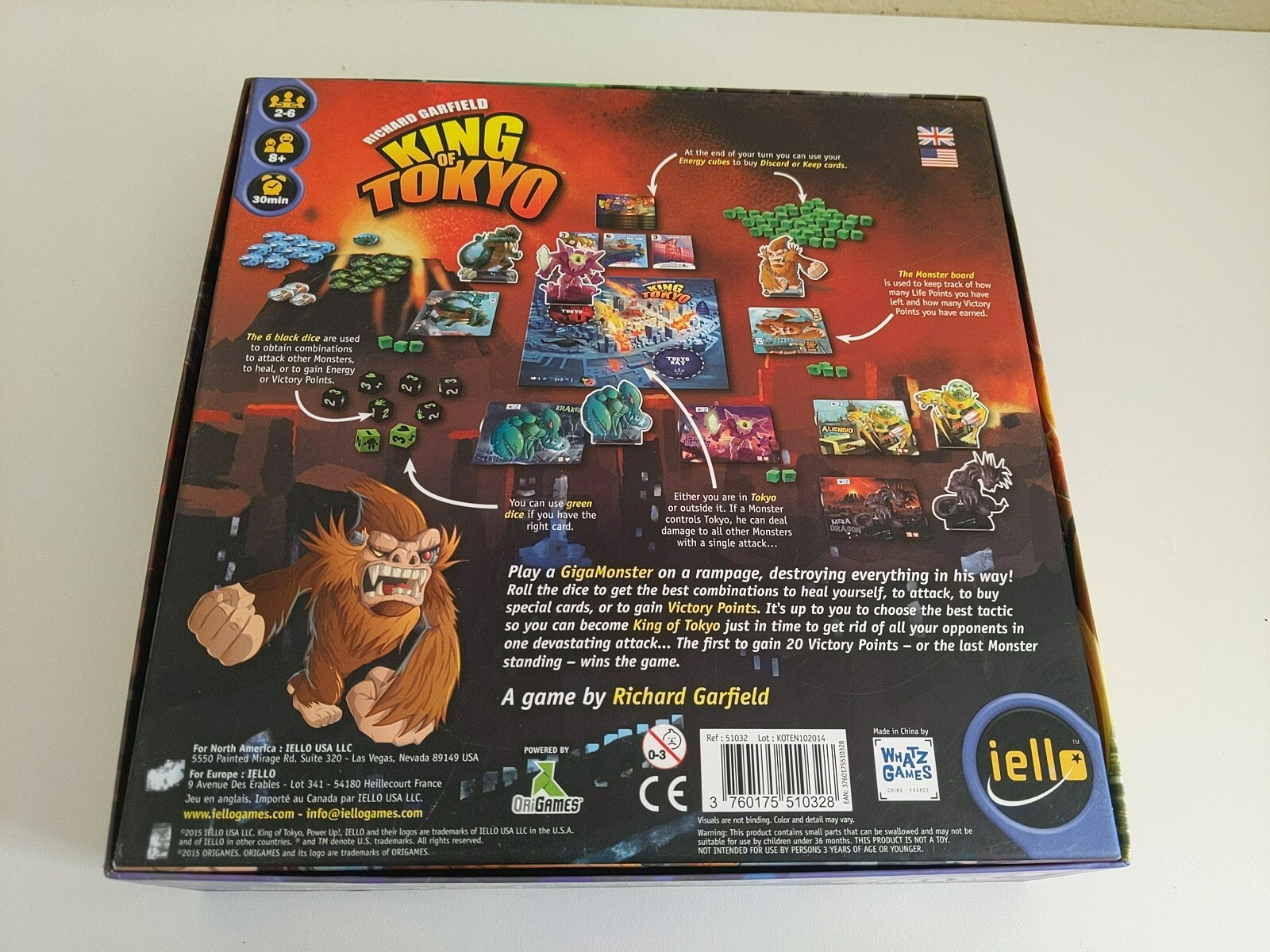 Richard Garfield KING OF TOKYO Strategy Children’s Family Party Board Game iello