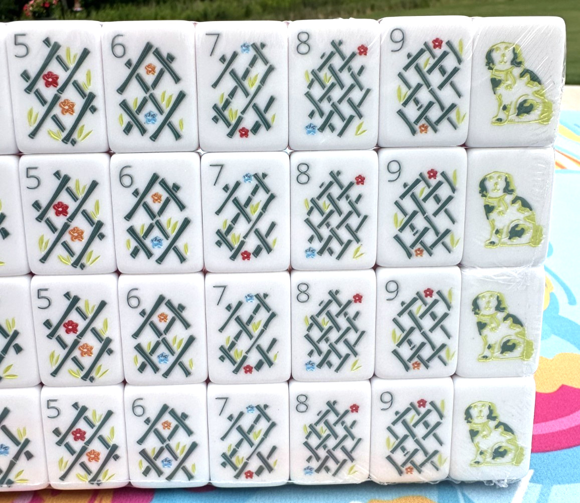 ORANGE PUPPY 4 Layer Acrylic Mahjong Tiles – American Set 160 Tiles US SELLER!