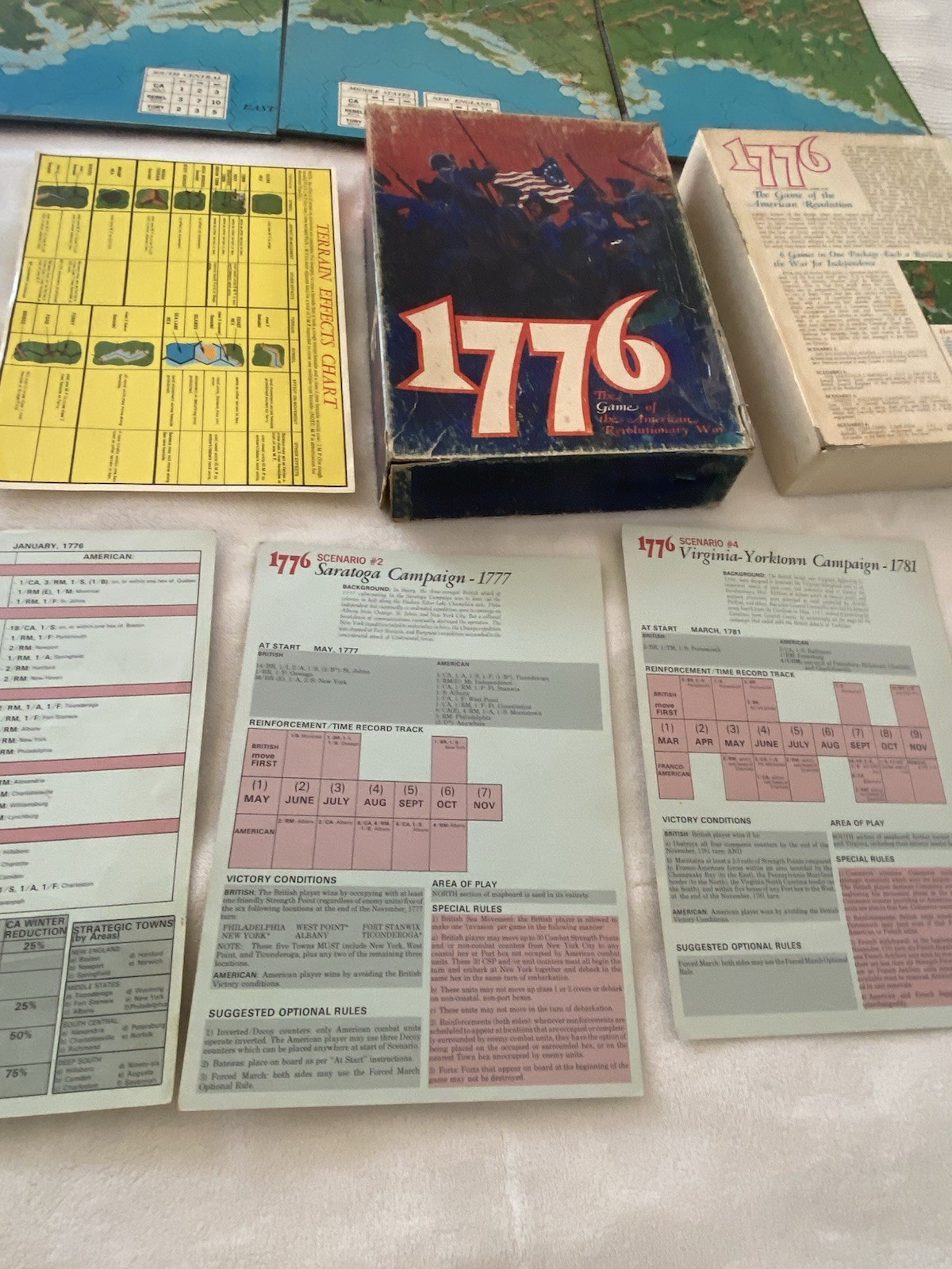 Vintage 1776 Board Game by Avalon Hill Bookshelf Game 1974 Complete