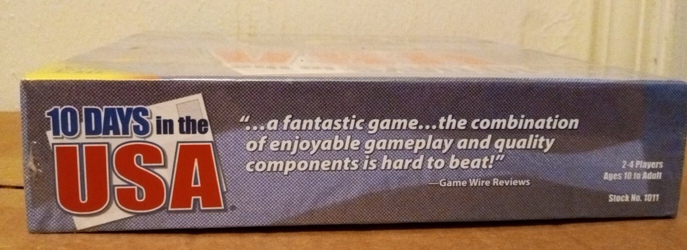 Out of the Box Boardgame 10 Days in the USA (1st Ed) Box SW