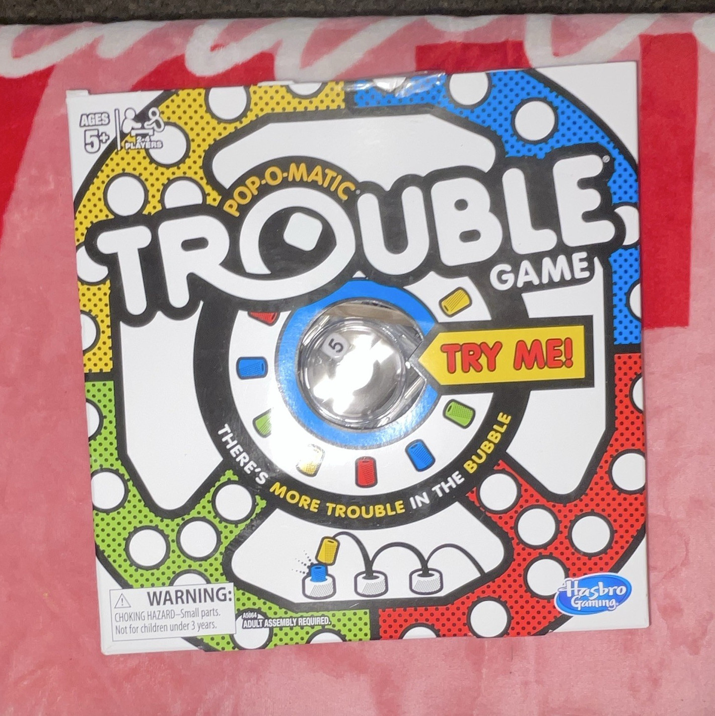 Hasbro Gaming Trouble Pop-O-Matic Board Game Ages 5+ 2-4 Players A5064