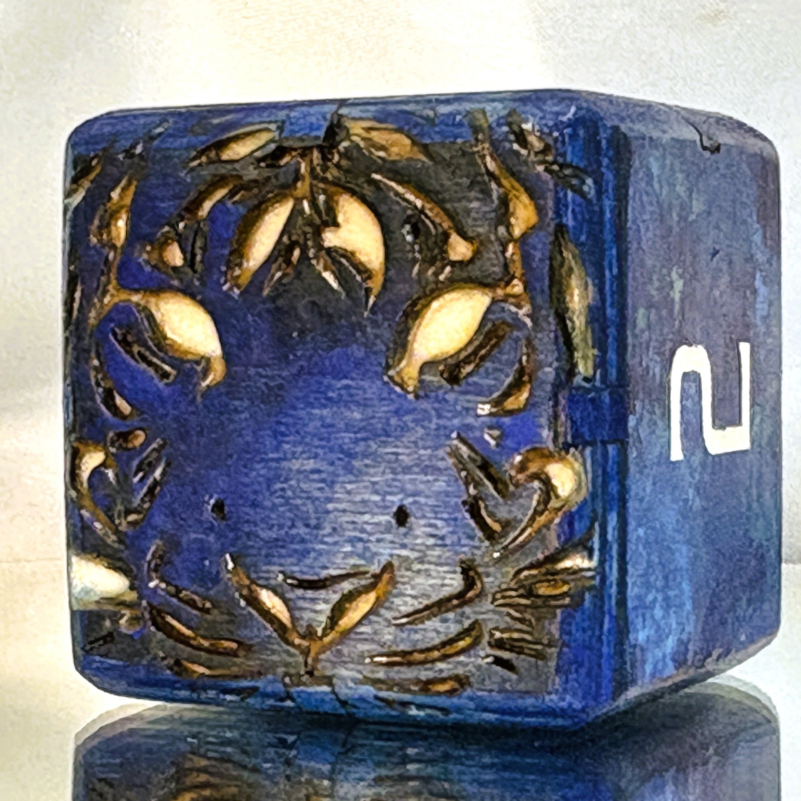 Blue Bengal – Deep Blue Roar – Backgammon Doubling Cube 36mm