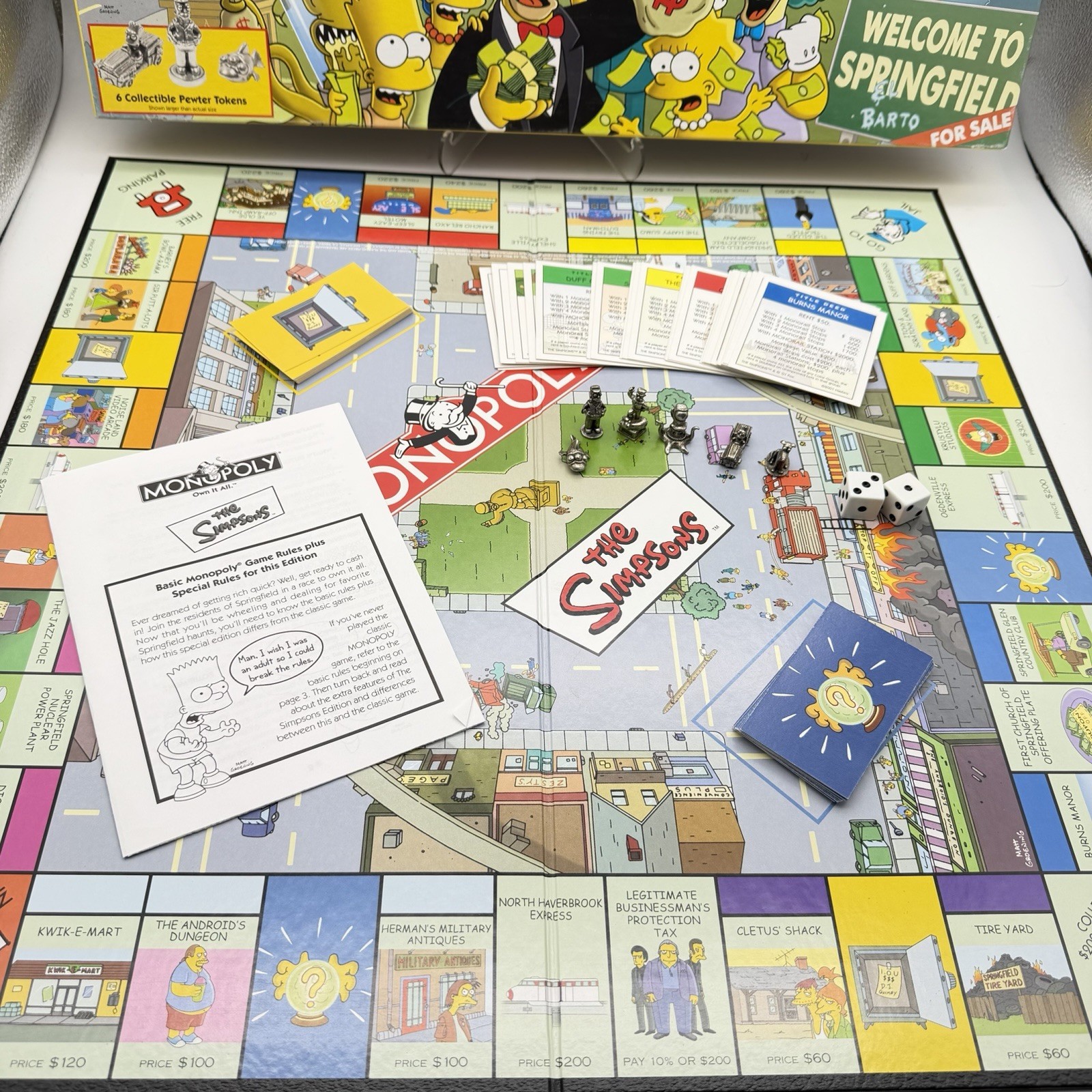 The Simpsons Monopoly Board Game Welcome to Springfield Parker Brothers COMPLETE