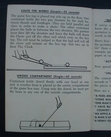 1957 How to Play Beat the Clock Game Manual Instructions Lowell Toy Corp TV Show