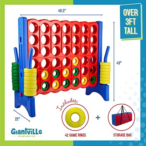 GIANTVILLE GIANT 4 IN A ROW CONNECT GAME 2024 VERSION RED/BLUE
