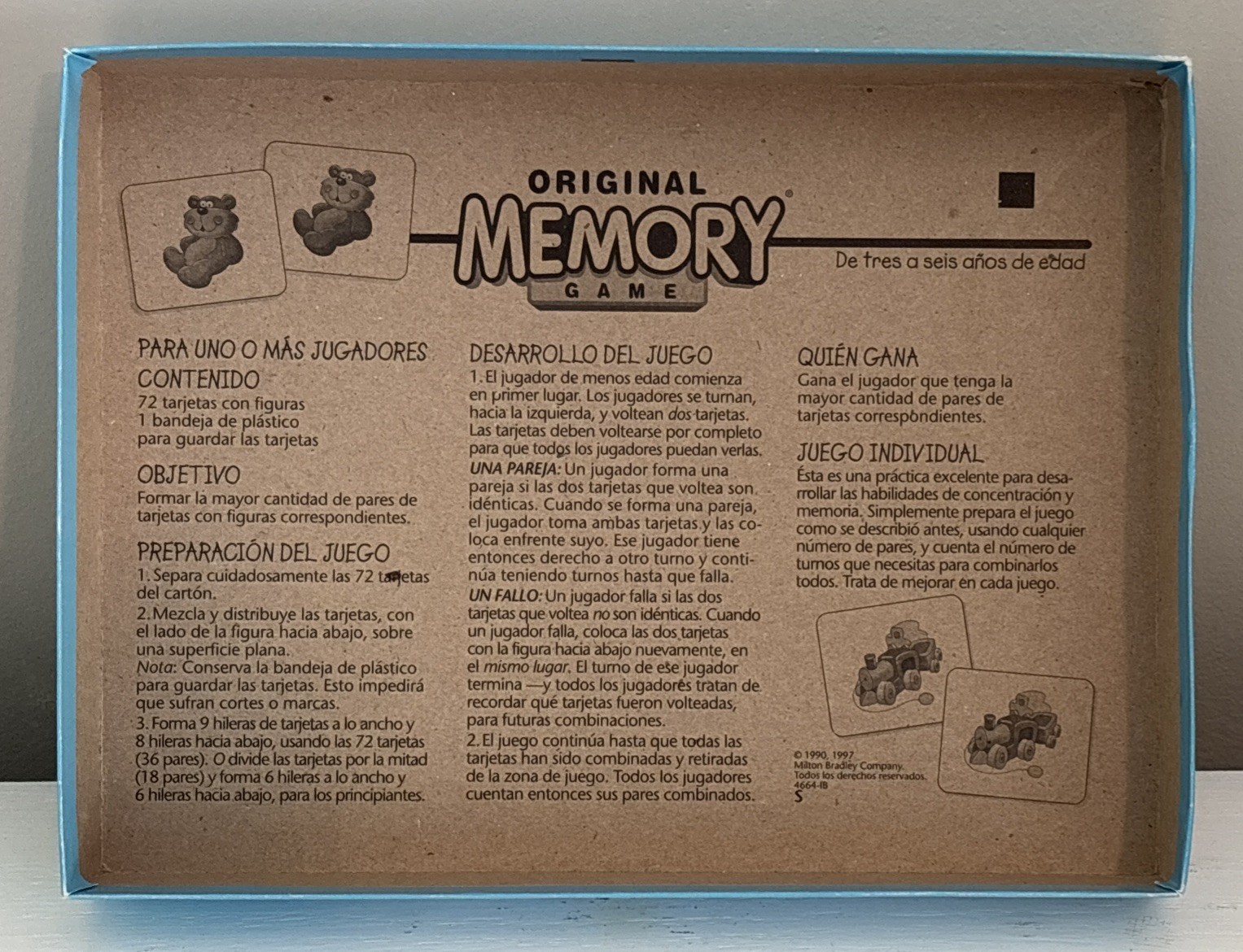 2001 Original Memory Game/ Board Game – Milton Bradley / Hasbro – Complete