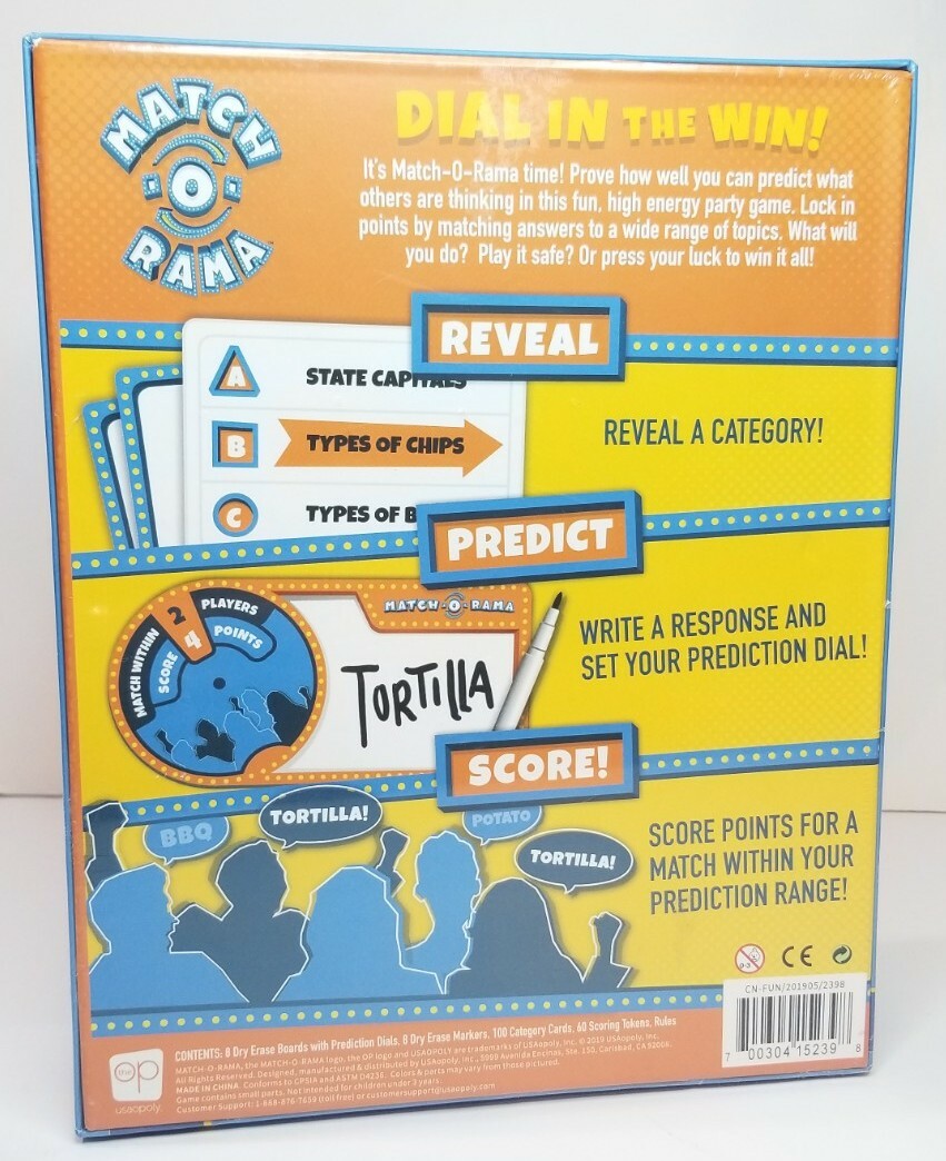 Match-O-Rama Family Board Game Press-Your-Luck Fast Paced Party Game Brand New