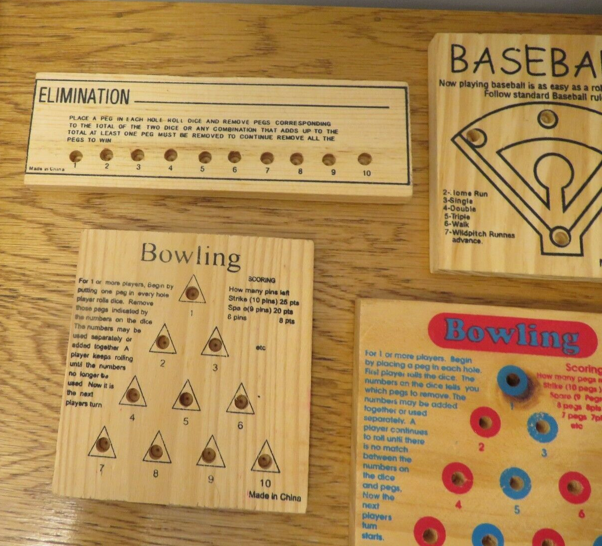 Vintage Small Wooden Board Games Lot of 4 Incomplete Sets Use for Parts As Is