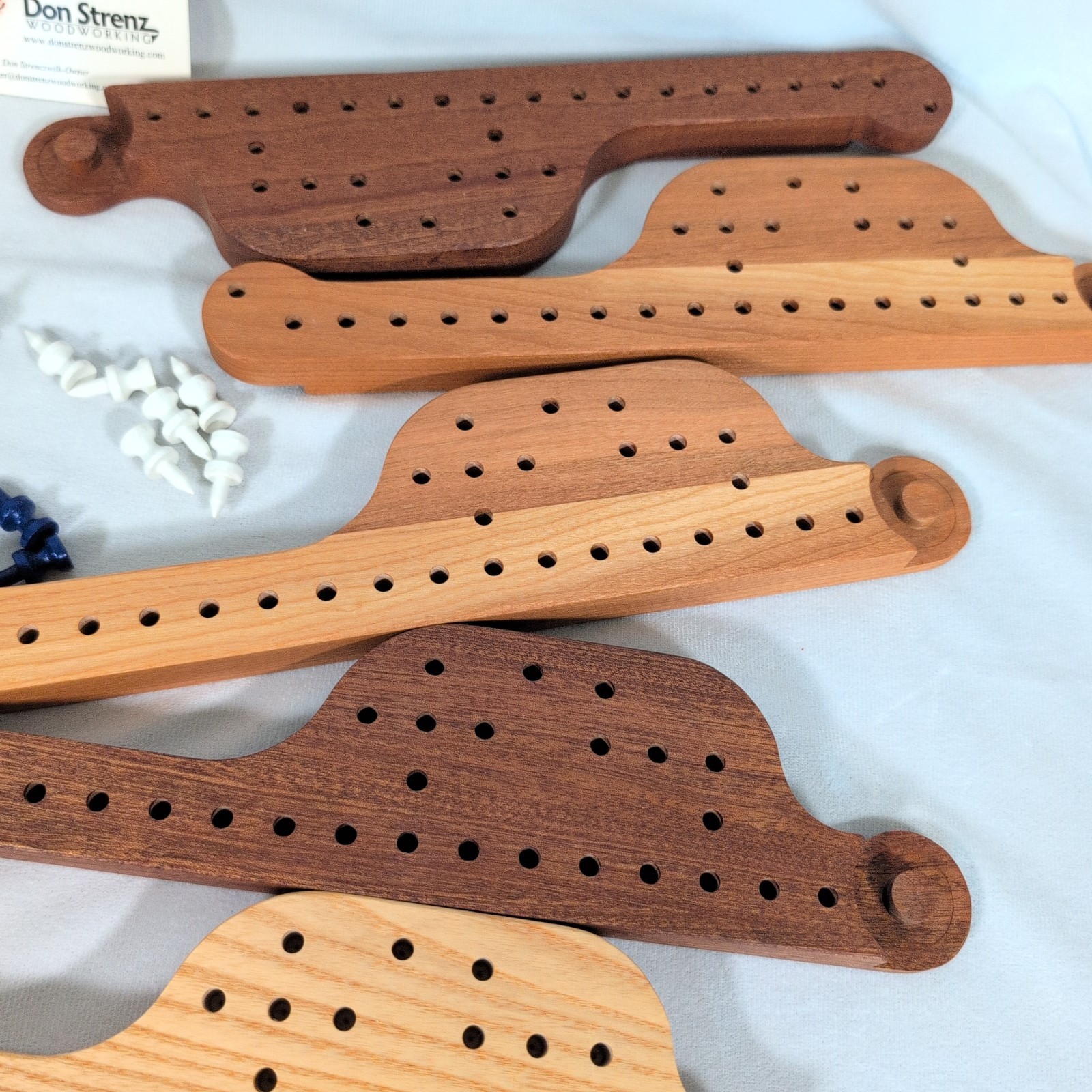 Pegs and Jokers Board Game Handmade Hardwood Boards with all you need to Play