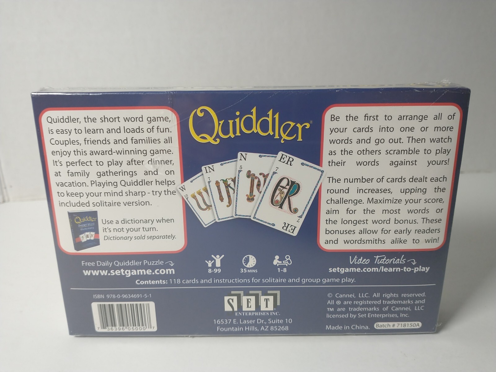 Quiddler Card Game Short Word Game For The Fun Of Words 8+Years