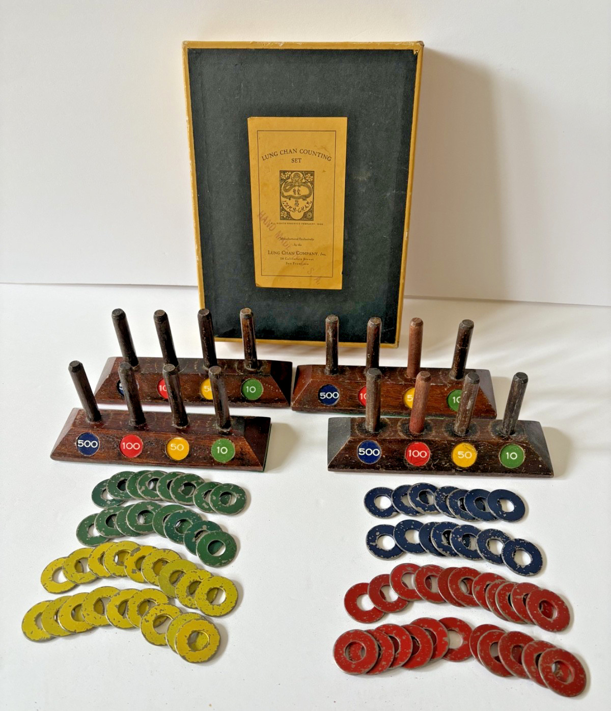 Rare Circa 1923 Lung Chan Company, San Francisco, Mah-Jongg Counting Set