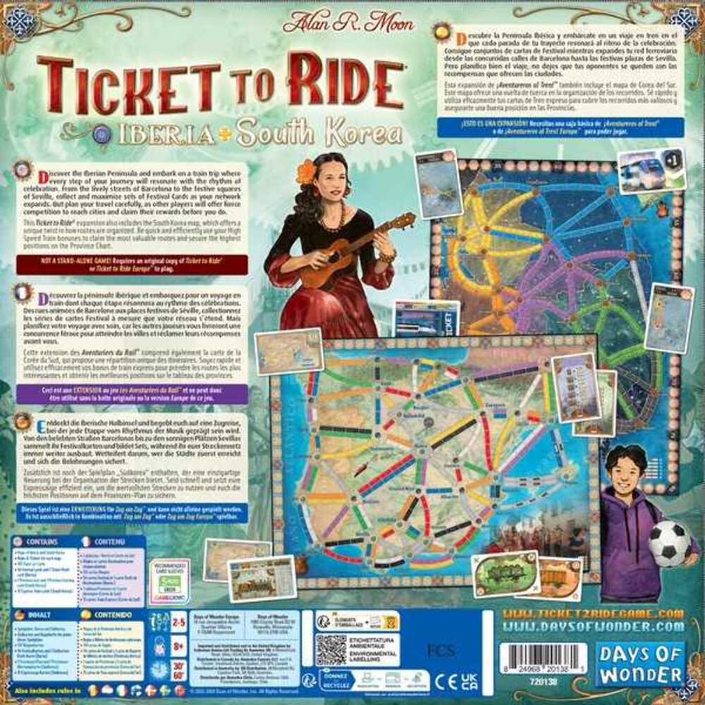 Ticket To Ride Map Collection 8 Iberica & South Korea Board Game Expansion