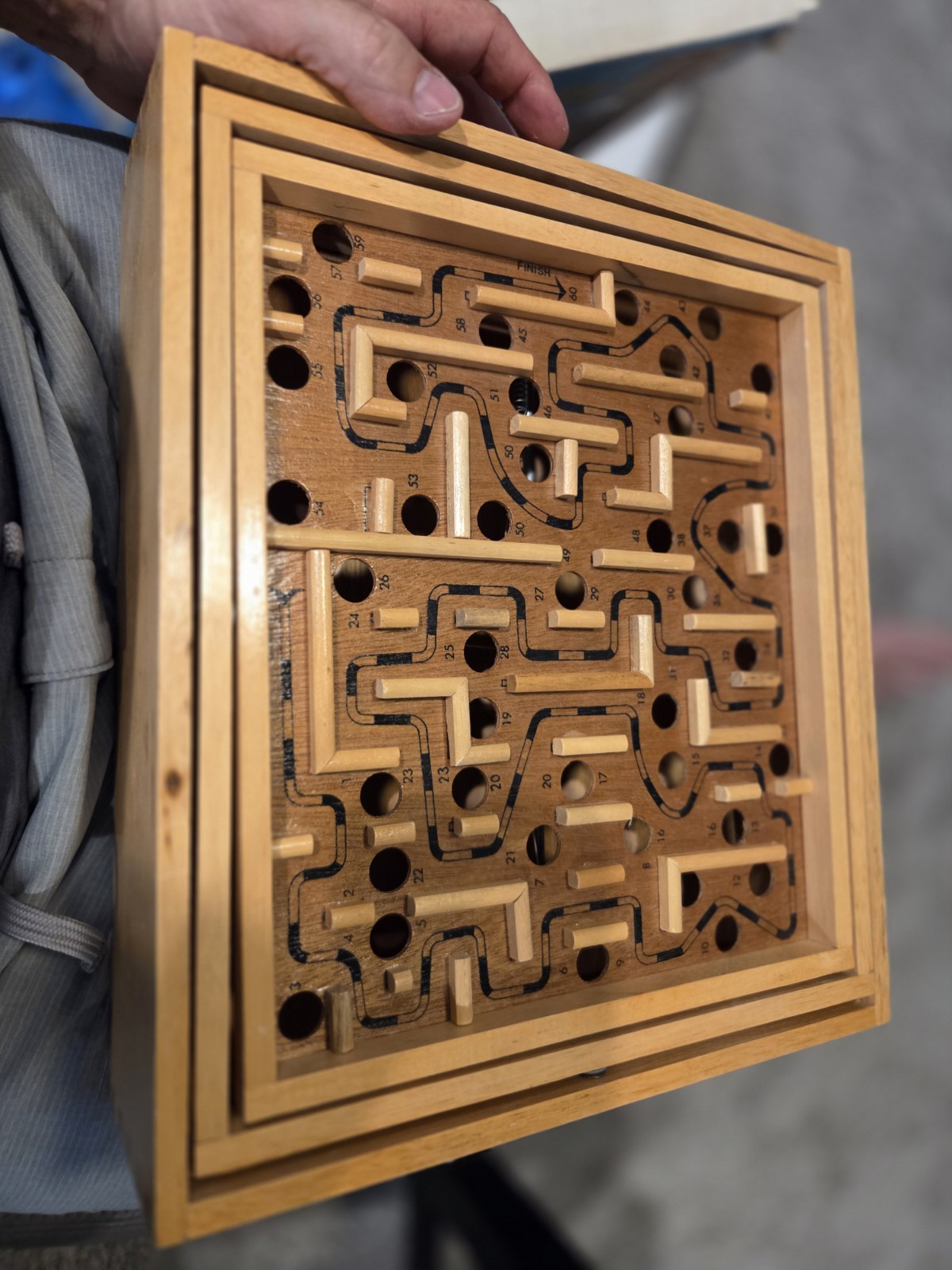Vintage Labyrinth Wooden Marble Tilting Maze Puzzle Game Roll-A-Maze