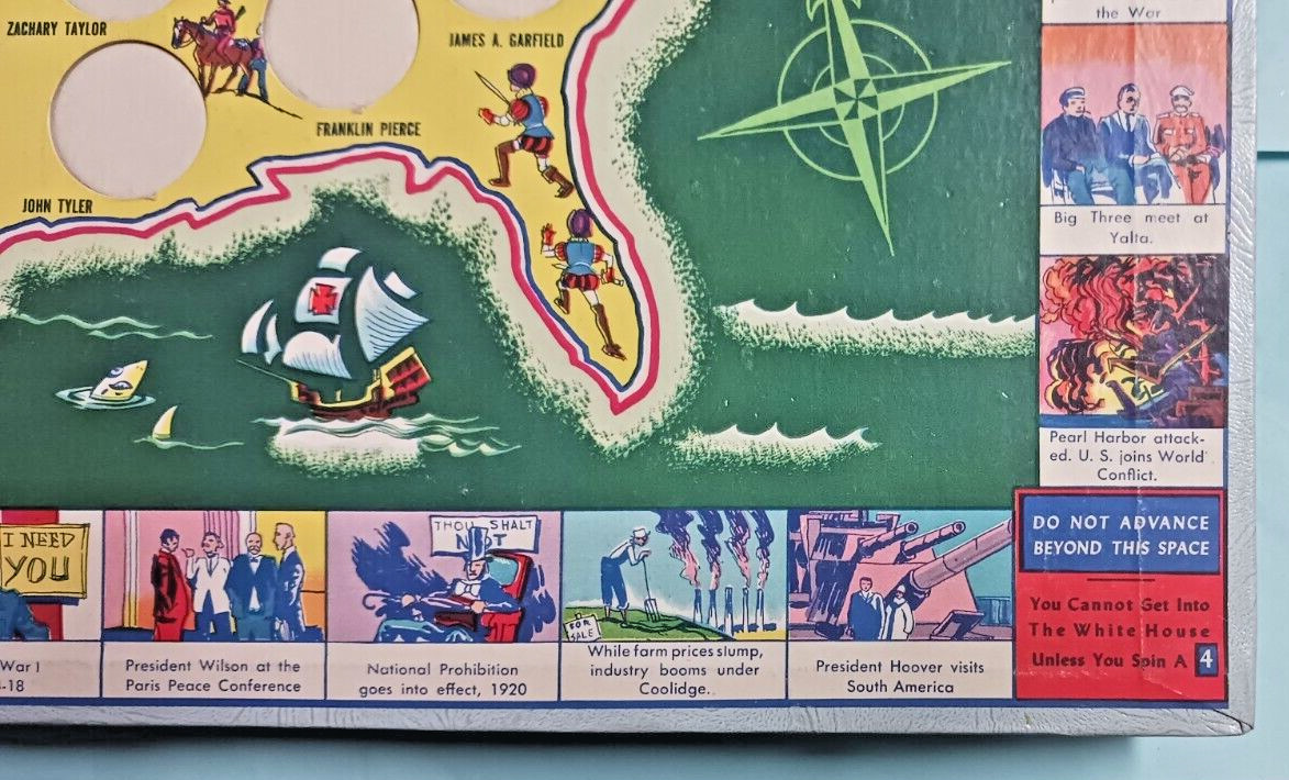1950 SELCHOW & RIGHTER Co. NEW YORK NY MEET THE PRESIDENTS Quiz Game Complete