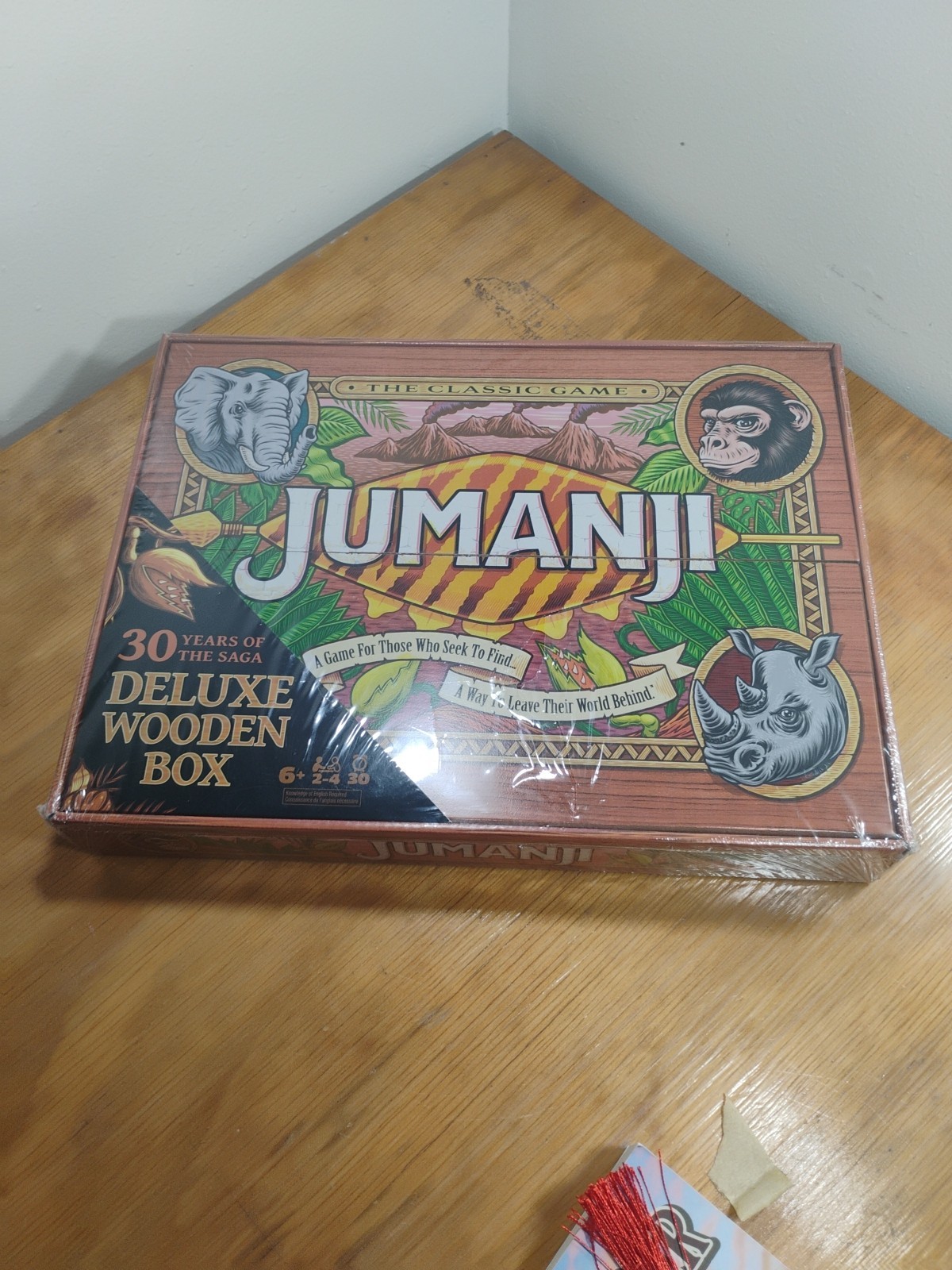 Jumanji Board Game Wooden Box Classic Retro Real Wood Case NEW Sealed 4/2024