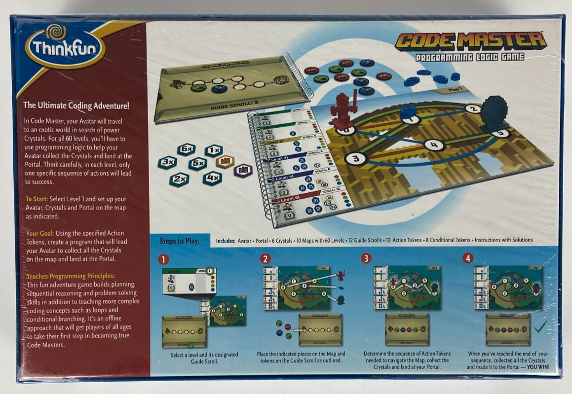 CODE MASTER Game PROGRAMMING LOGIC Problem Solving STEM Ages 8+ 1-Player SEALED