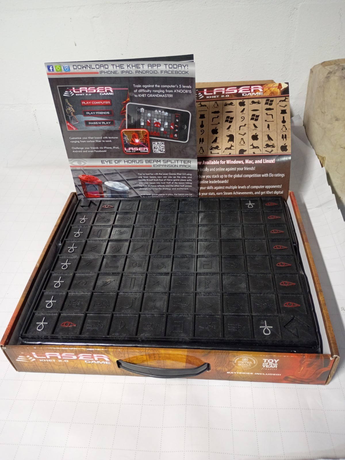 Laser Khet 2.0 Strategy Board Game Complete Tested- New Batteries Installed