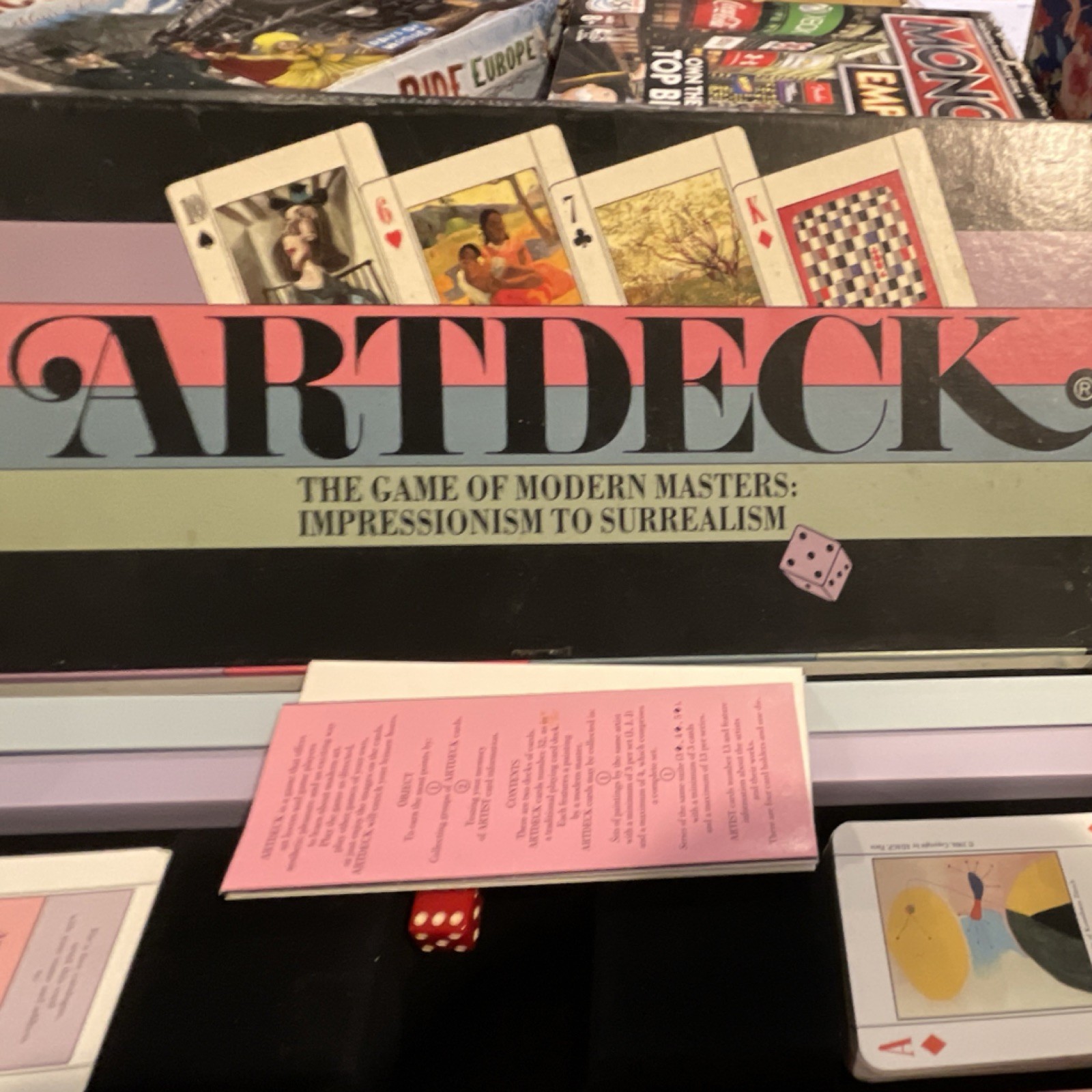 Aristoplay Ltd. Artdeck Art Board Game 2 Players 8+ Complete Paintings Vintage