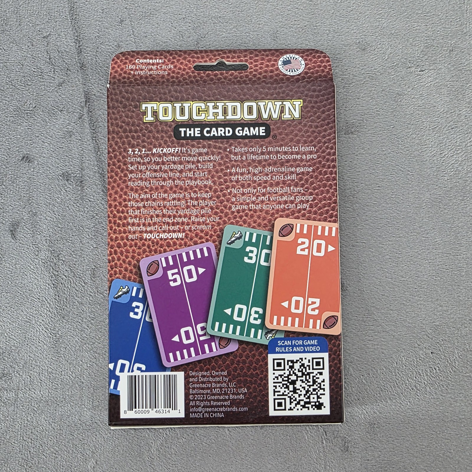 Fast Paced Football Card Game 2-4 Players Family Party Game Travel Size New