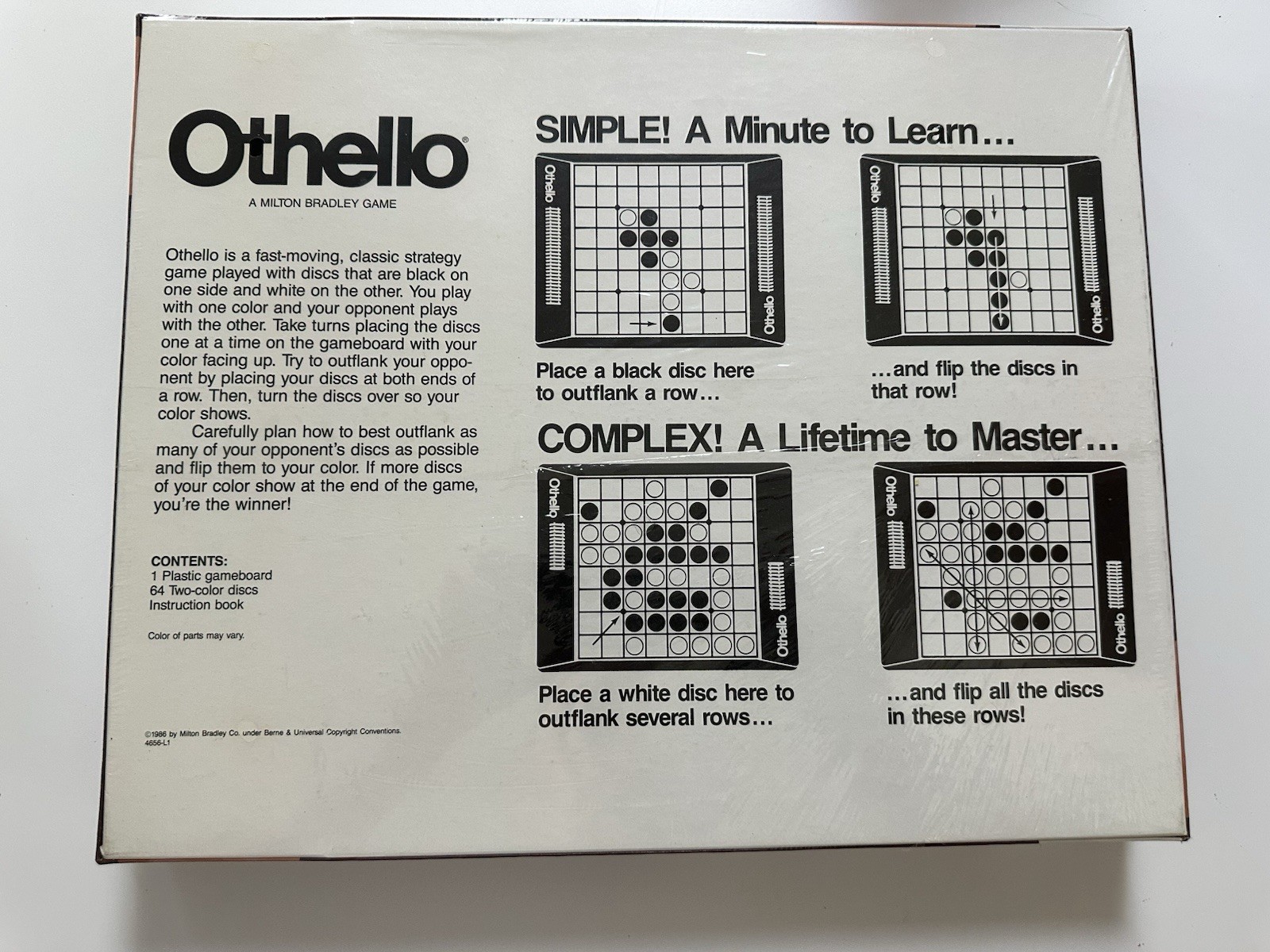 Vtg 1986 Milton Bradley Othello Board Game Sealed NEW Vintage