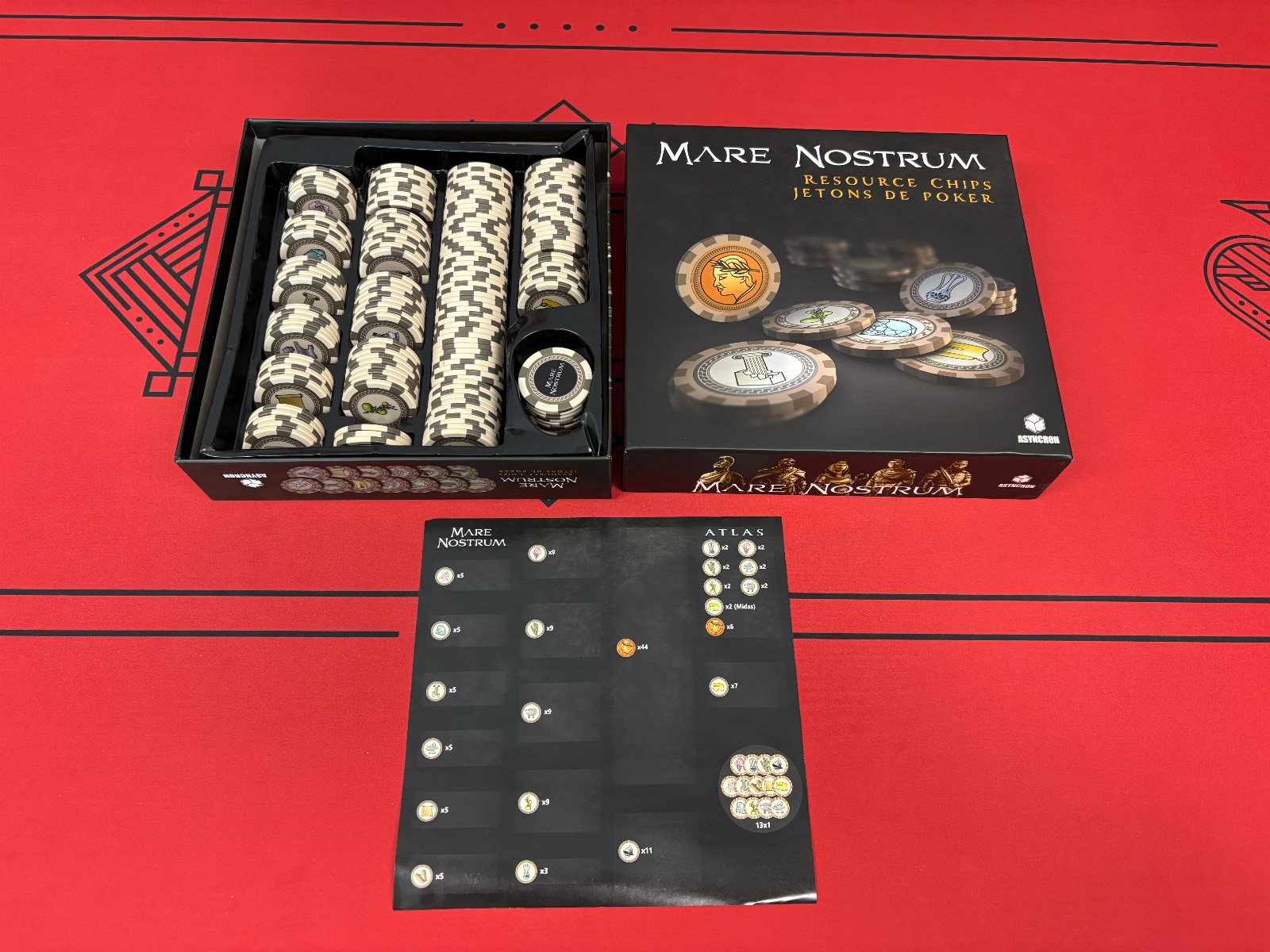 Mare Nostrum Empires Kickstarter Game, Atlas, Buildings, Promos, Resource Chips