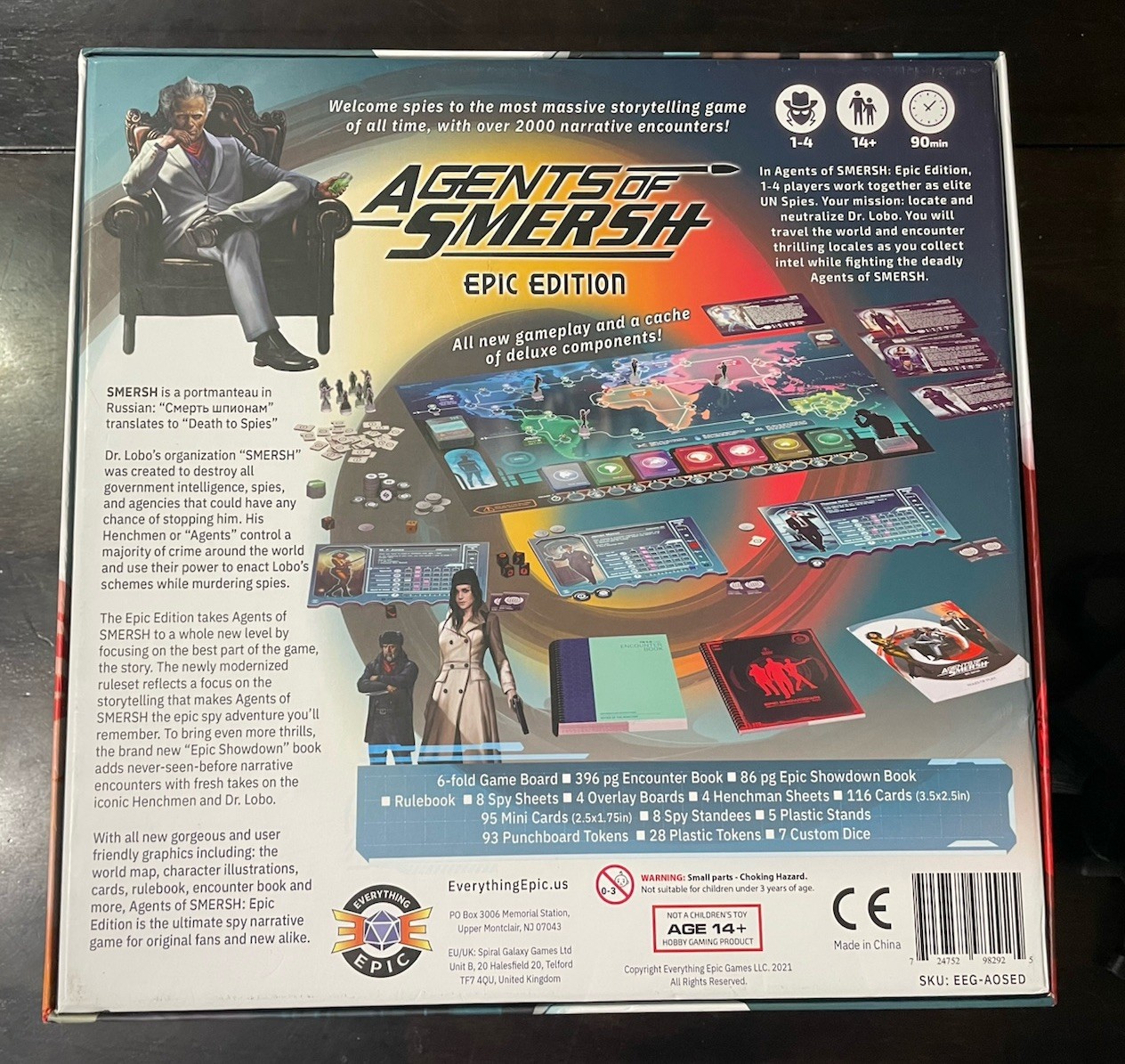Agents of SMERSH Epic Edition Kickstarter Spy Board Game Excellent Condition