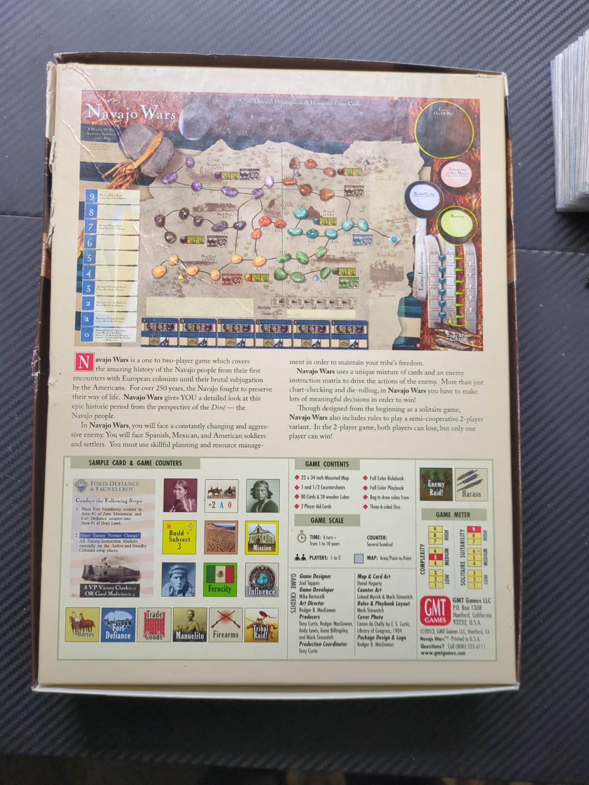 Navajo Wars Board Game GMT Games 2013. used. complete. box dmg