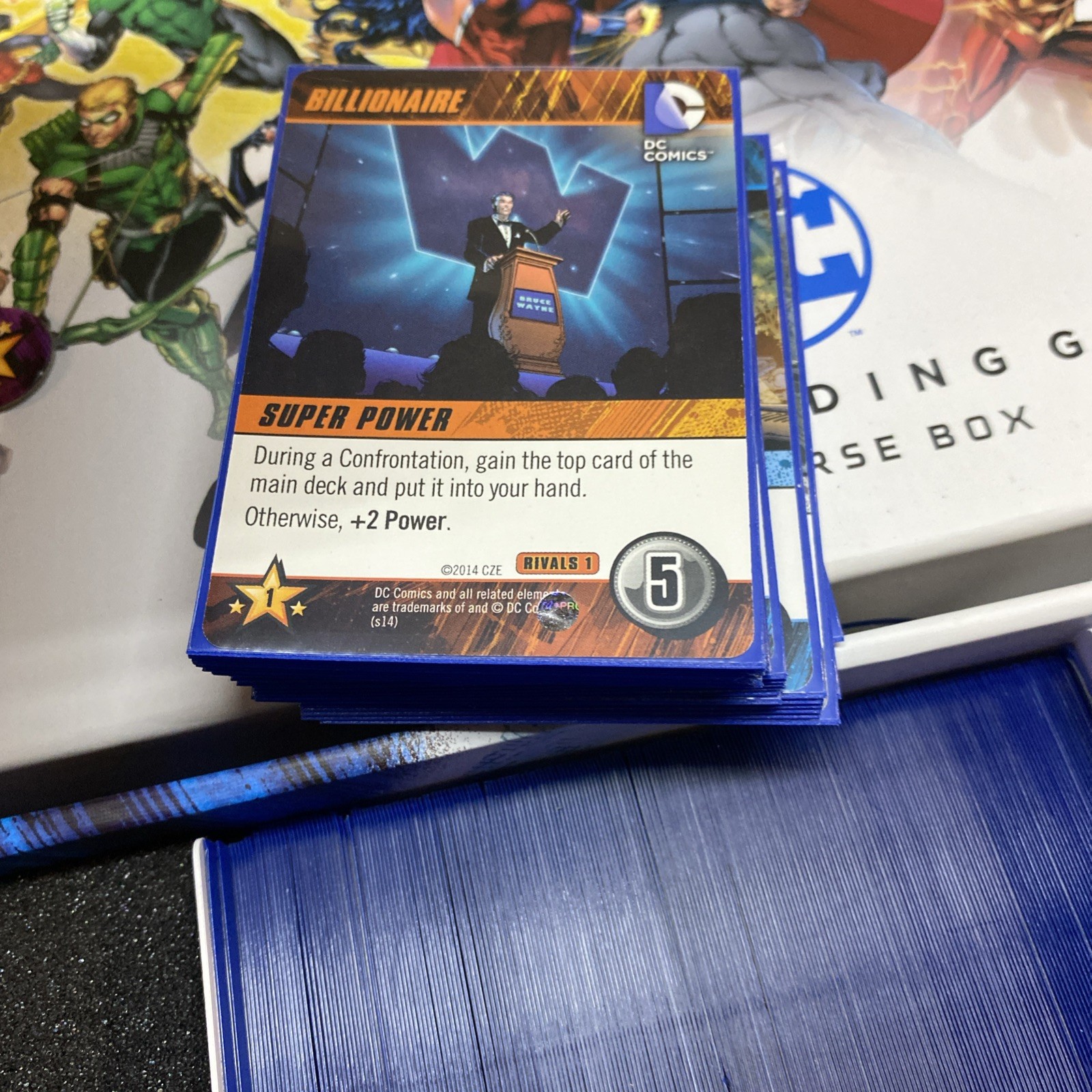 dc deck building game Card Lot With Box Loaded