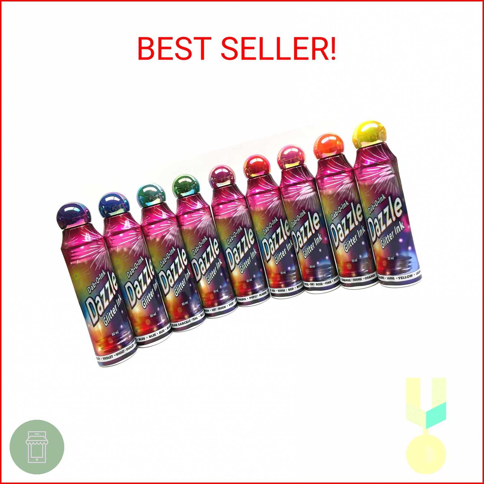 Dazzle Glitter Bingo Dauber/Dabber Ink 12-Pack – Mixed Colors